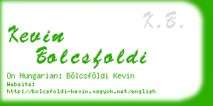 kevin bolcsfoldi business card
