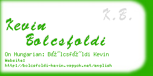 kevin bolcsfoldi business card